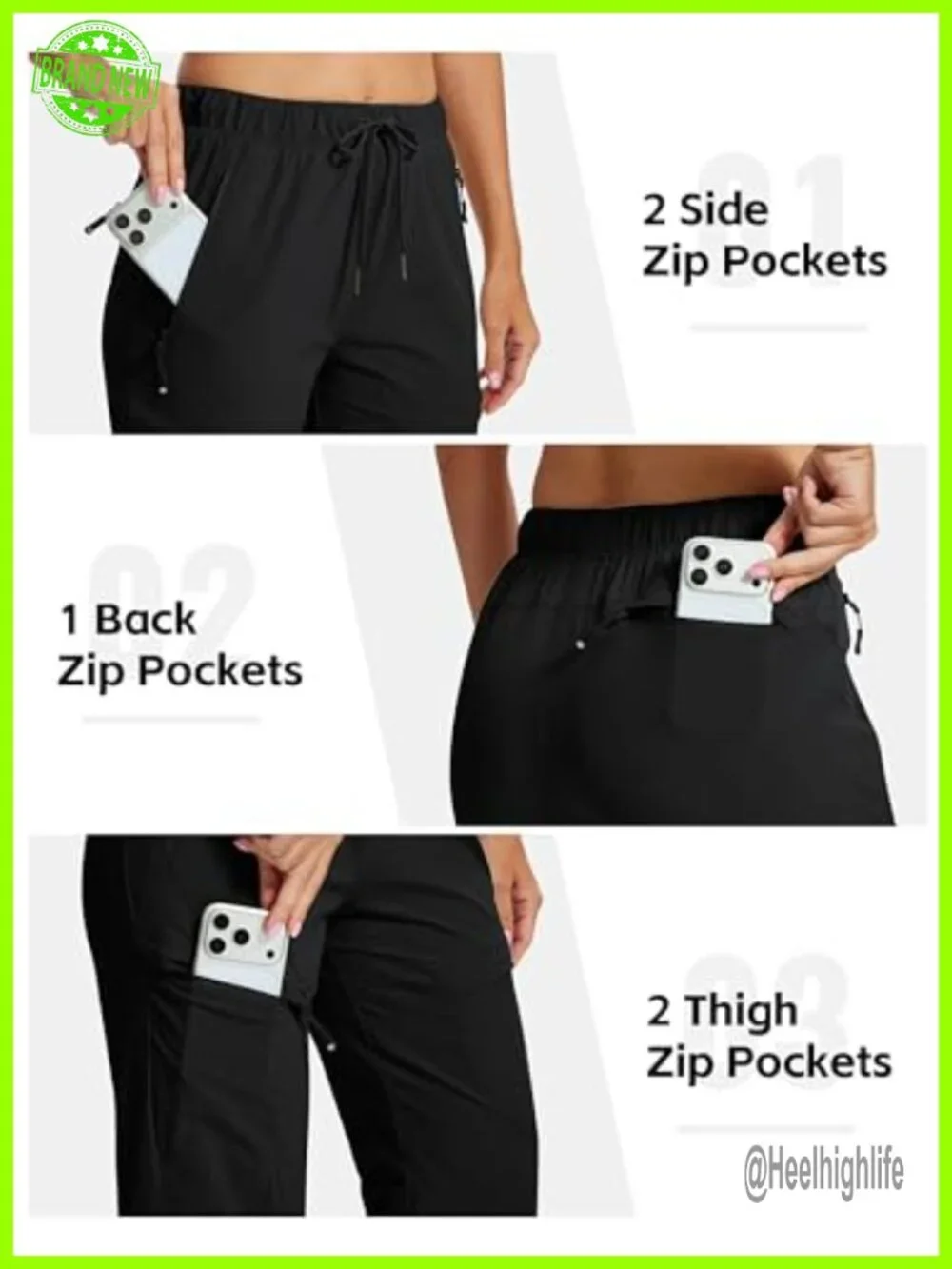 Hiking Cargo Pants Lightweight Quick Dry Water Resistant with Zipper Pockets